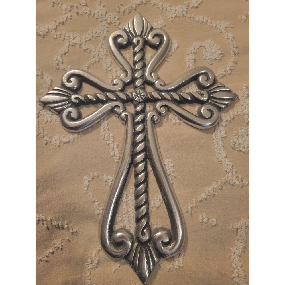 Silver Wall Cross 12" X 8.5"